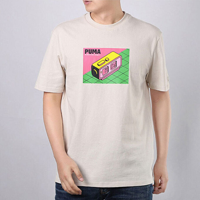 Camiseta gráfica Downtown «Beige, rosa, verde»