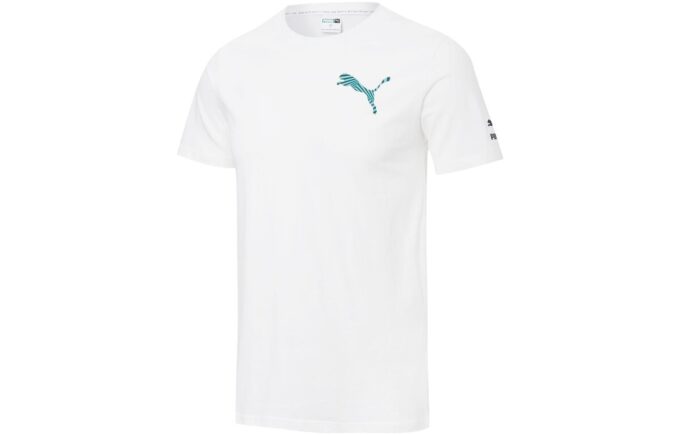 Camiseta gráfica informal «Blanco, negro y azul»