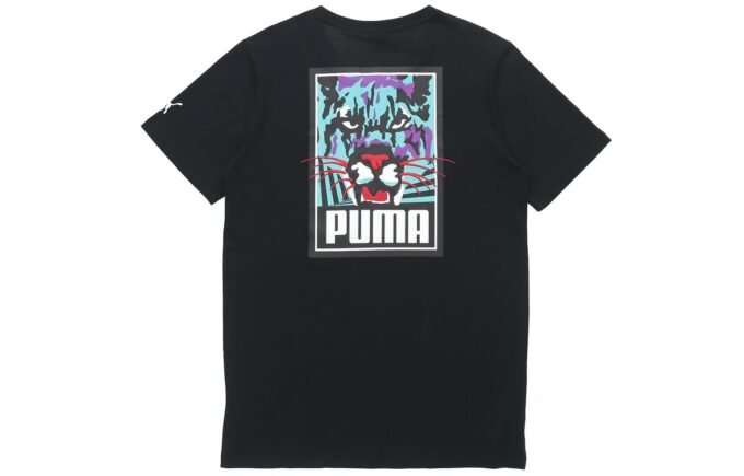 Camiseta gráfica informal «Negro, blanco y azul»