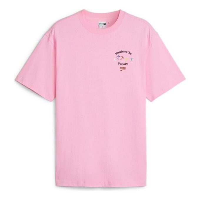 Camiseta gráfica «La juventud es el futuro» en rosa