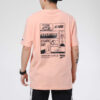 Camiseta gráfica Peach Downtown «Rosa y negra»