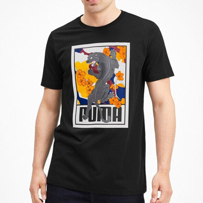 Camiseta gráfica Sakura Pack «Negro, blanco y amarillo»