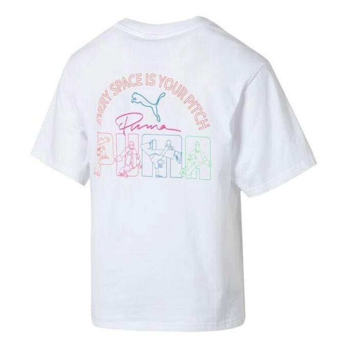 Camiseta informal con estampado «Mujeres» en blanco y rosa