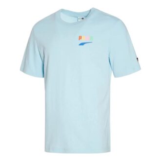 Camiseta informal estampada «Azul, amarillo y rosa»