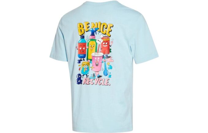 Camiseta informal estampada «Azul, amarillo y rosa»