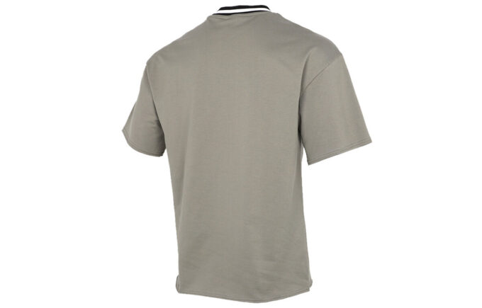 Camiseta lisa de cuello redondo para hombre «Verde oliva»