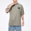 Camiseta lisa de cuello redondo para hombre «Verde oliva»