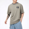 Camiseta lisa de cuello redondo para hombre «Verde oliva»