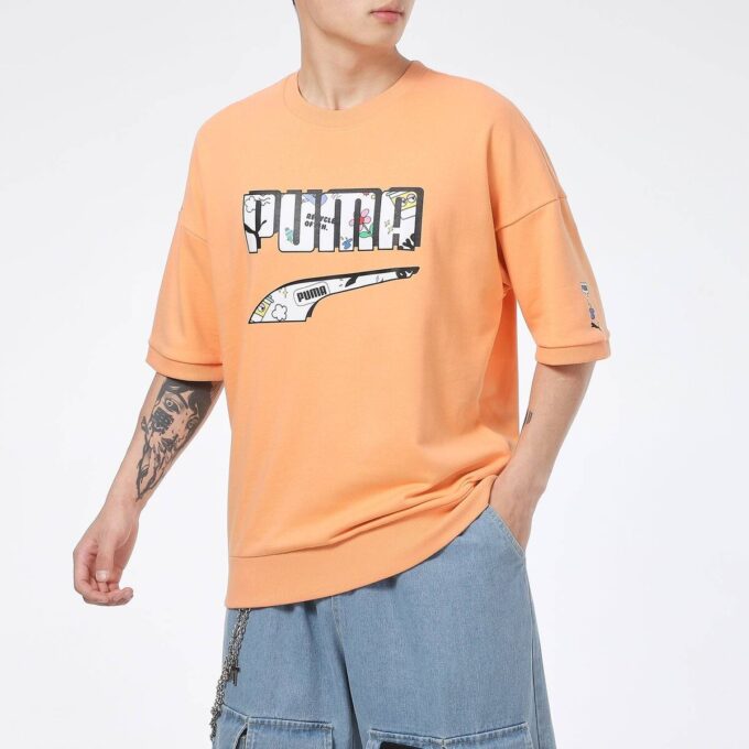 Camiseta Logo Essentials «Naranja y Blanco»