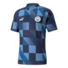 Camiseta prepartido del Manchester City FC «Azul marino y blanco»