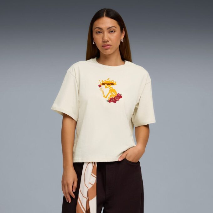 Camiseta Relajada Día de Muertos Mujer Camiseta Relajada Día de Muertos Mujer
