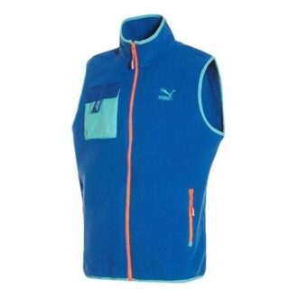 Chaleco polar XTG Trail con bolsillo y cremallera completa «Azul Naranja»