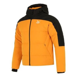 Chaqueta acolchada con bloques de color «Naranja»