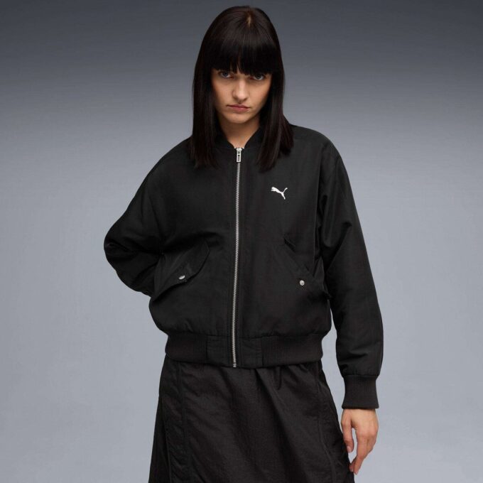 Chaqueta bomber de satén T7 para mujer