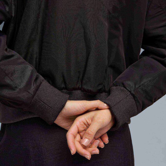 Chaqueta bomber de satén T7 para mujer
