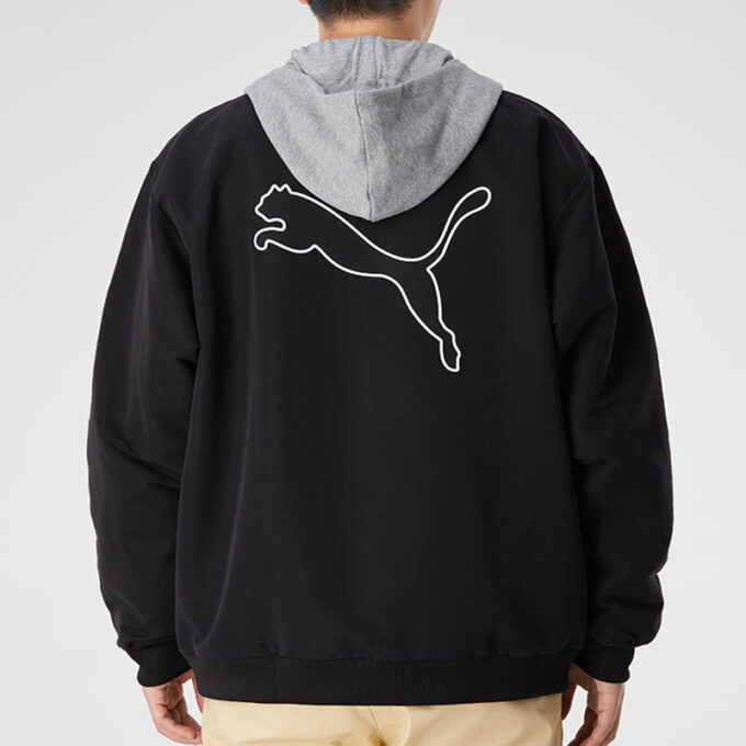 Chaqueta con capucha en bloque «Negro, blanco y gris»