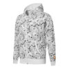 Chaqueta con capucha y cremallera completa con estampado integral Club «Blanca»