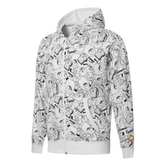 Chaqueta con capucha y cremallera completa con estampado integral Club «Blanca»