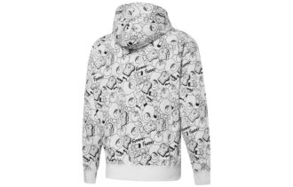 Chaqueta con capucha y cremallera completa con estampado integral Club «Blanca»