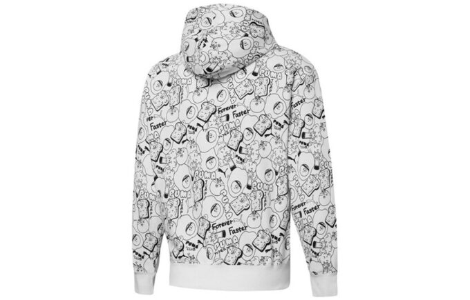 Chaqueta con capucha y cremallera completa con estampado integral Club «Blanca»
