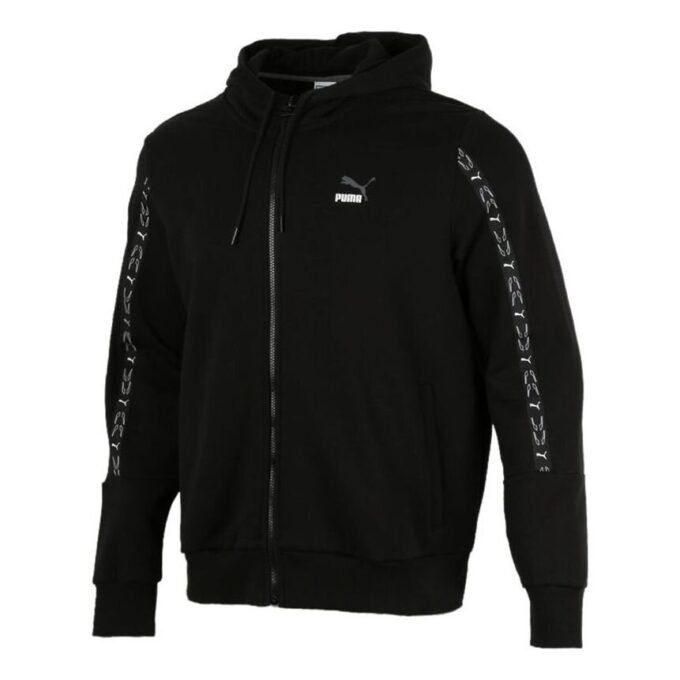 Chaqueta con capucha y cremallera completa Elevate «Negro y blanco»