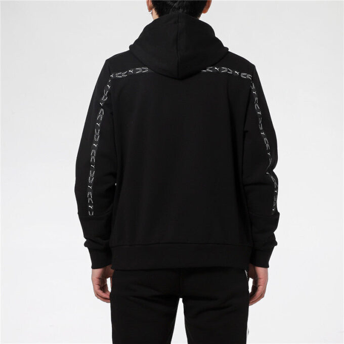 Chaqueta con capucha y cremallera completa Elevate «Negro y blanco»