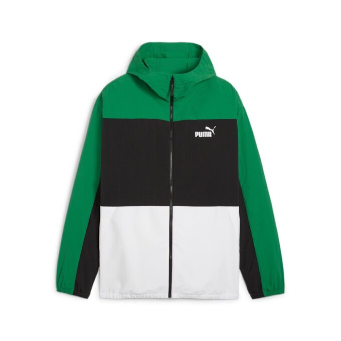 Chaqueta cortavientos con capucha «Negro Verde»
