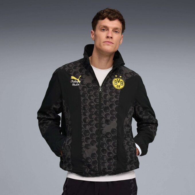 Chaqueta cortavientos reversible de fútbol PUMA x KIDSUPER Borussia Dortmund para hombre