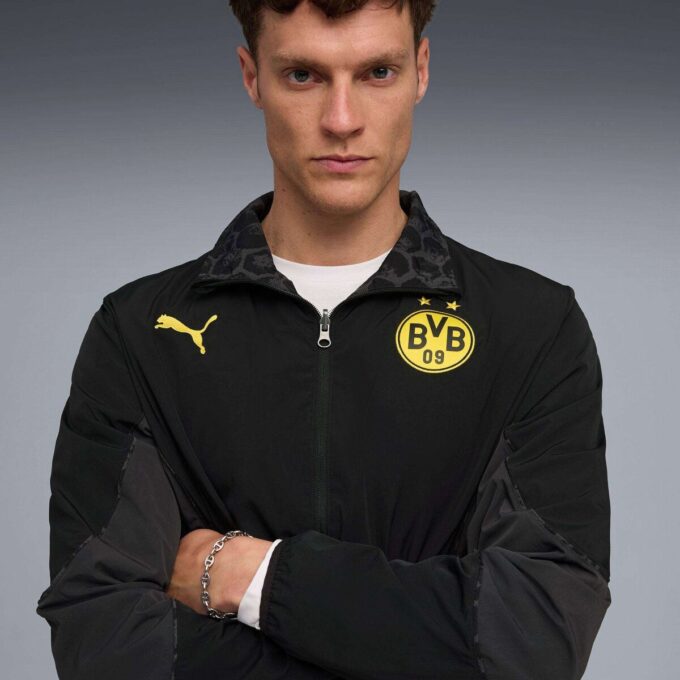 Chaqueta cortavientos reversible de fútbol PUMA x KIDSUPER Borussia Dortmund para hombre