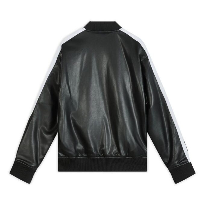 Chaqueta de béisbol de piel sintética T7 «Negro y blanco»