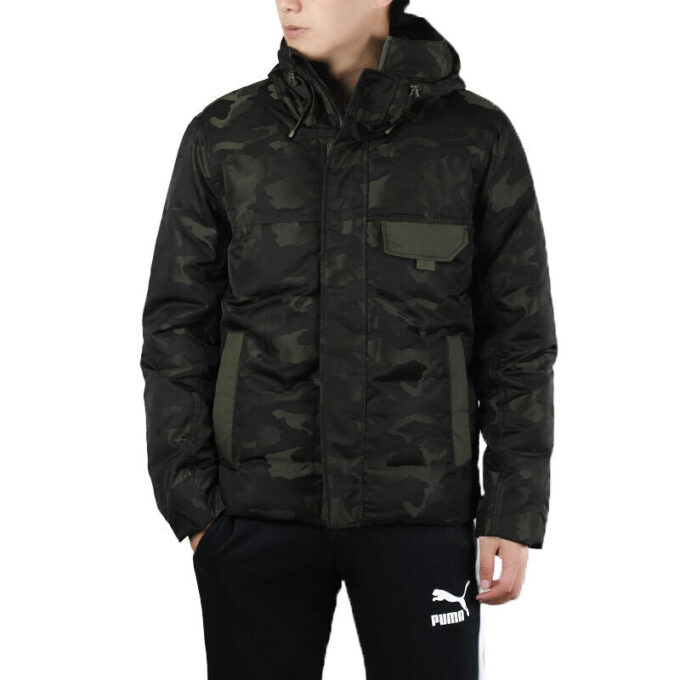 Chaqueta de plumas de camuflaje con capucha Streetstyle 480 «Negra»
