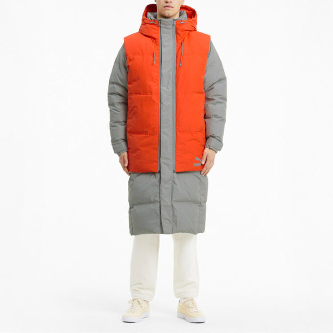 Chaqueta de plumas «Gris Naranja»