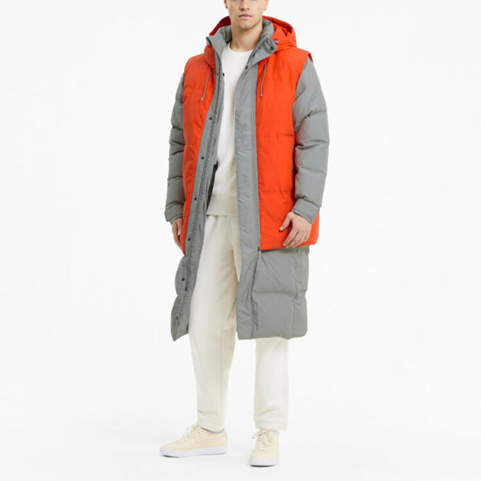 Chaqueta de plumas «Gris Naranja»