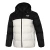 Chaqueta de plumón con capucha desmontable «Blanco y negro»