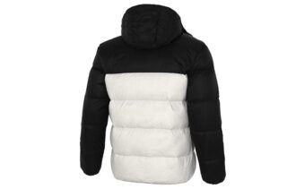 Chaqueta de plumón con capucha desmontable «Blanco y negro»