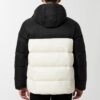 Chaqueta de plumón con capucha desmontable «Blanco y negro»