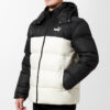 Chaqueta de plumón con capucha desmontable «Blanco y negro»