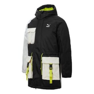 Chaqueta de plumón retro con bloques «Negro y blanco»