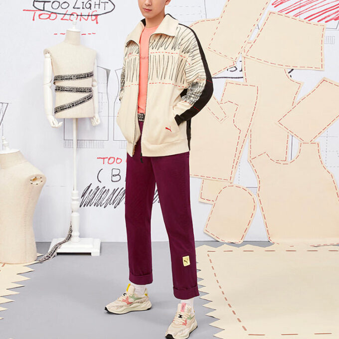 Chaqueta deportiva PUMA x Michael Lau Two Face FZ «Beige»