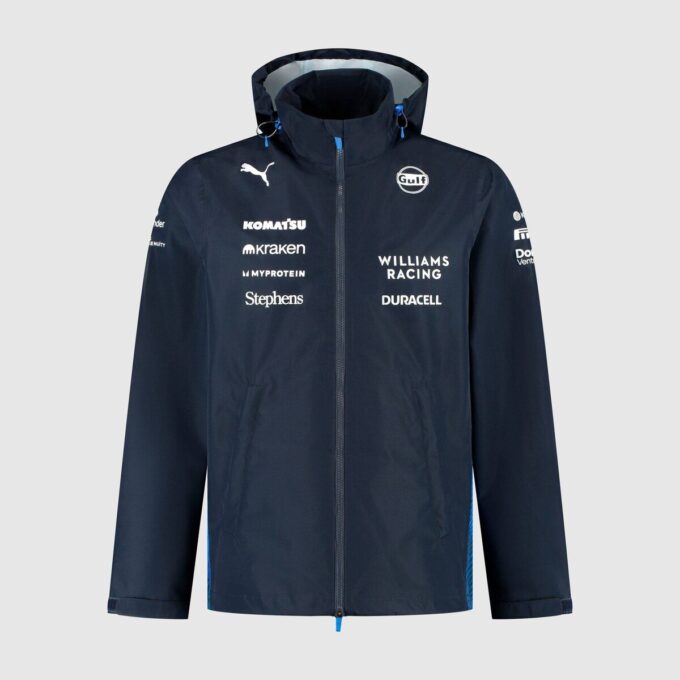Chaqueta impermeable para hombre réplica Williams Racing 2025