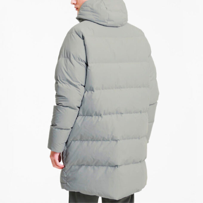 Chaqueta larga clásica de plumas «Gris-Verde»