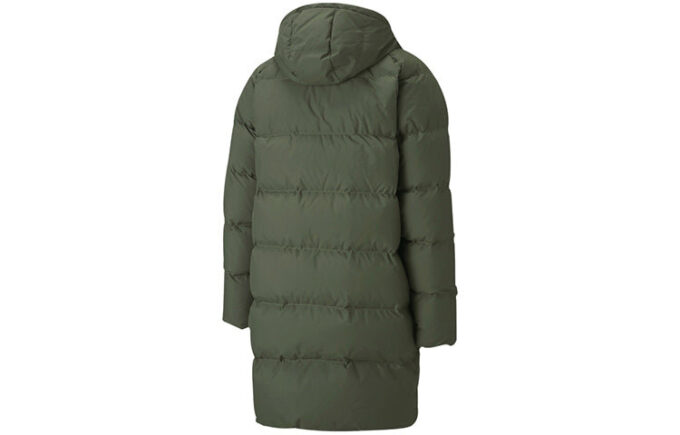 Chaqueta larga clásica de plumas «Verde militar»