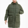 Chaqueta larga clásica de plumas «Verde militar»
