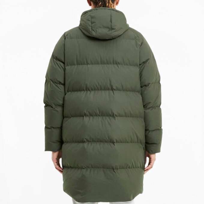 Chaqueta larga clásica de plumas «Verde militar»