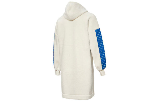 Chaqueta larga de forro polar «Blanco Azul»