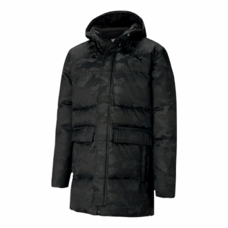 Chaqueta larga de plumas de camuflaje «negra»