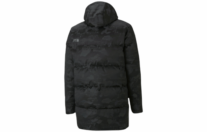 Chaqueta larga de plumas de camuflaje «negra»