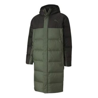 Chaqueta larga de plumas oversize «Verde Negro»