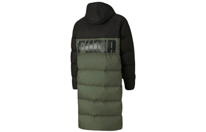 Chaqueta larga de plumas oversize «Verde Negro»