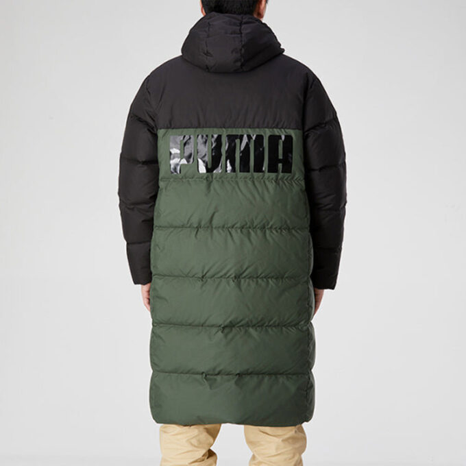 Chaqueta larga de plumas oversize «Verde Negro»